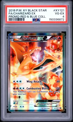 2016 POKEMON XY BLACK STAR PROMO #XY121 FULL ART/CHARIZARD EX PSA 4 - Image 1