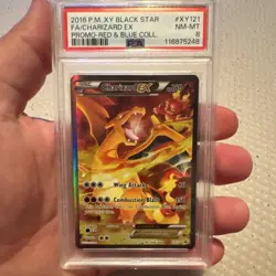 2016 Pokemon TCG Charizard EX XY121 PSA 8 XY Black Star Promo Full Art Holo - Image 1