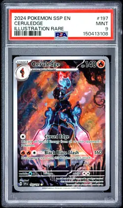 2024 POKEMON SSP EN-SURGING SPARKS ILLUSTRATION RARE #197 CERULEDGE PSA 9 - Image 1
