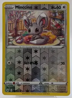 Minccino 146/202 Pokemon Sword & Shield Base Set Reverse Holo Common Card - Image 1