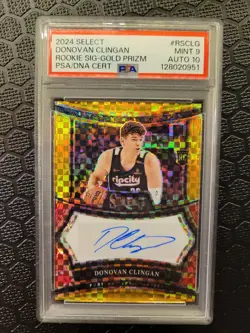 2024 PANINI SELECT RC SIGNATURES #RSCLG DONOVAN CLINGAN Gold Prizm /10 - Image 1