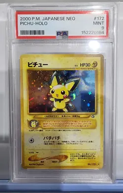 Pichu #172 PSA 9 Japanese Neo Genesis Holo Rare Pokemon Card Graded - Image 1