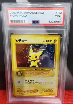 Pichu #172 PSA 9 Japanese Neo Genesis Holo Rare Pokemon Card Graded - Image 3