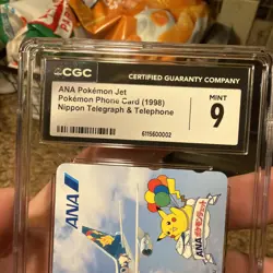 CGC 9 Rare Alt Art 1998 Phone Card Ana Airlines Pikachu Pichu & Johto - Image 5