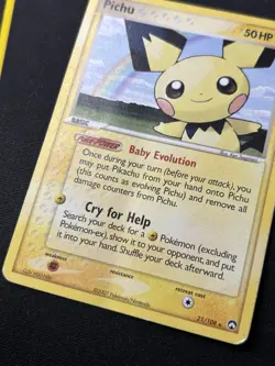 Pichu 21/108 - EX Power Keepers Non Holo Rare Pokemon Card - HP/Damaged - Image 2