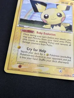 Pichu 21/108 - EX Power Keepers Non Holo Rare Pokemon Card - HP/Damaged - Image 3