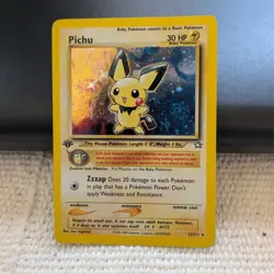 Pichu Neo Genesis Pokemon Card 1st Edition Holo Rare Swirl 12/111 English - Image 1