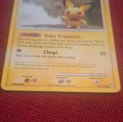 Pokemon Pichu TCG Mysterious Treasures Card 93/123 Regular NM Condition - Image 2