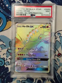 2017 POKEMON SM BLACK STAR PROMO SM80 Shining Legend Premium HO-OH GX PSA 9 Mint - Image 1