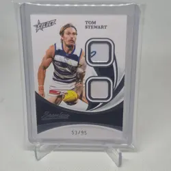 AFL SELECT SEAMLESS CARD SOLO DOUBLE PATCH TOM STEWART GEELONG CATS 53/95 - Image 1