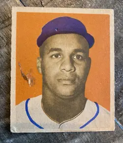 1949 BOWMAN #84 ROY CAMPANELLA - RC - Rookie Baseball Card - Pin Hole -Low Grade - Image 1
