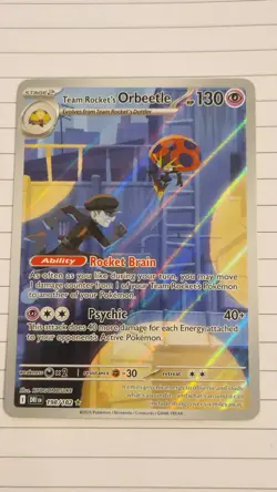 Pokemon TCG Team Rockets Orbeetle Illustration Rare Card 198/182 Destined Rivals - Image 1