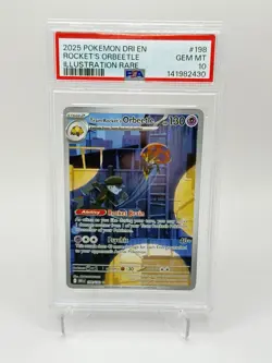 Pokemon TCG Team Rockets Orbeetle Full Art Card Destined Rivals 198/182 PSA 10 - Image 1