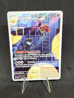 Pokemon TCG Team Rockets Orbeetle Destined Rivals Full Art Card 198/182 - Image 1