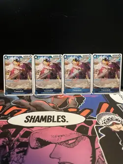 4x Play Set of Cavendish Op10 One Piece Card Game TCG English NM - Image 2