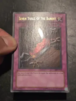 Yu-Gi-Oh ULTRA RARE CARD SEVEN TOOLS OF THE BANDIT MRD-129 1996 VINTAGE PRINT LP - Image 2