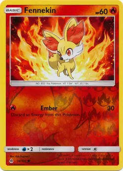 Fennekin 14/131 Reverse Holo Forbidden Light Pokemon Card NM - Image 1