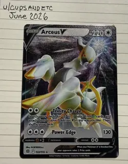 Pokemon TCG Arceus V 122/172 Metal Card Brilliant Stars Ultra Premium Collection - Image 1