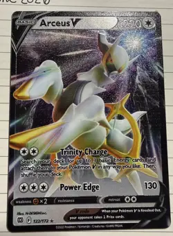 Pokemon TCG Arceus V 122/172 Metal Card Brilliant Stars Ultra Premium Collection - Image 2