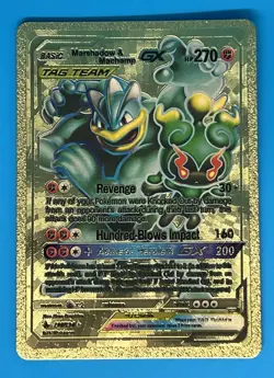 Marshadow & Machamp Pokemon Gold FAN ART Card - Image 1