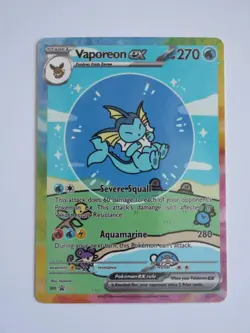 Bubble Vaporeon EX Custom Glossy Card - Image 1