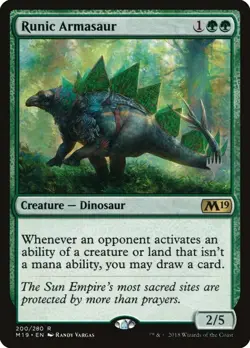 1x Runic Armasaur (Promo Pack) Core Set 2019 Promos MTG Card - Image 1