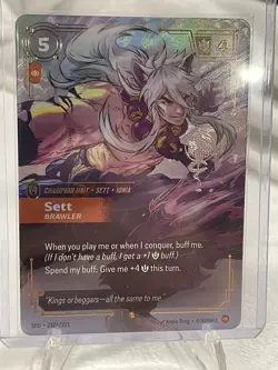 ⭐Sett Brawler - Riftbound TCG Spiritforged EN 232* Overnumbered Signature Card⭐ - Image 1
