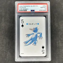 2000 Pokemon Silver Poker Playing Cards 5 Of Spades Golduck Psa 10 #055 - Image 1