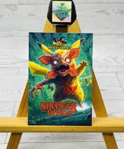Pikachu as Cosplay Demogorgon Stranger Things Non- Pokemon Fan Art Card - Image 1