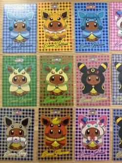 Pokemon Let's Go Eevee Database Poncho Star HOLO Set Eeveelutions - ALL 16 CARDS - Image 2