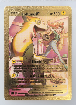 Pokemon Boltund V 200hp Gold Foil Fan Art Collector Card TCG - Image 1