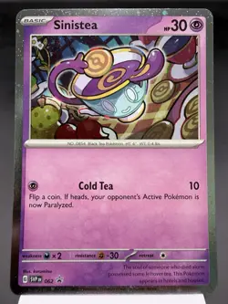 Sinistea SVP062 - Holo Promo - Scarlet & Violet Pokemon Card PLAYED - Image 1