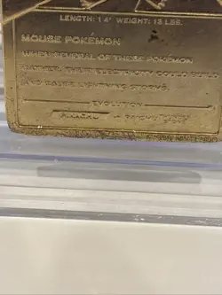 Pikachu 1999 Pokemon 23K Gold-Plated Burger King Nintendo Promo Trading Card - Image 3
