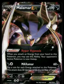 Pokemon Cards Malamar EX 58/119 Phantom Forces Holo EX Rare NM - Image 1