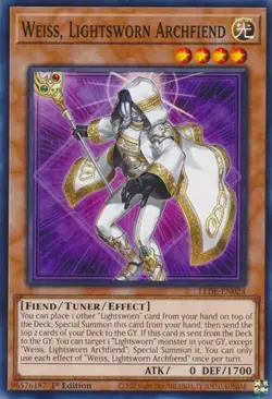3 x Weiss, Lightsworn Archfiend (LEDE-EN024) - Common - 1st Edition - Image 1