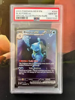 2023 pokemon Blastoise ex 200/165 Sv: Scarlet & Violet 151 Holo PSA 10 - Image 1
