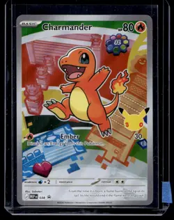 Pokemon Mega Evolution Black Star Promo Charmander Full Art Holo #038 - Image 1