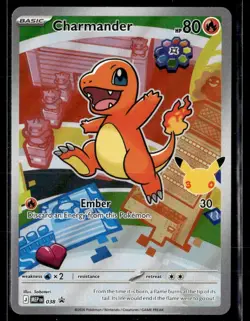 Pokemon Mega Evolution Black Star Promo Charmander Full Art Holo #038 - Image 1