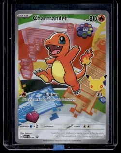 Pokemon Mega Evolution Black Star Promo Charmander Full Art Holo #038 - Image 1