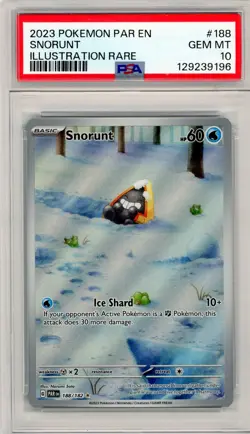 2023 Pokemon PAR EN Snorunt Illustration Rare PSA 10 - Image 1