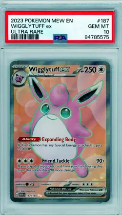 2023 Pokemon Mew EN Wigglytuff ex Ultra Rare PSA 10 - Image 1