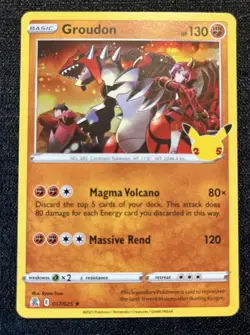 Groudon Holo Rare Celebrations 017/025 NM Pokemon TCG Illustrator Ryuta Fuse - Image 1