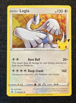 Lugia 022/025 NM/M Holo Celebrations Foil Pokemon Illustrator Kouki Saitou - Image 1