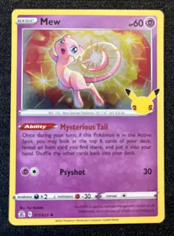 Pokemon Celebrations 25th Mew 011/025 Holo Rare English Illustrator Yuu Nishida - Image 1