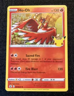 Ho-Oh Holo Rare Pokemon Celebrations 25th 001/025 NM Illustaror Kouki Saitou - Image 1