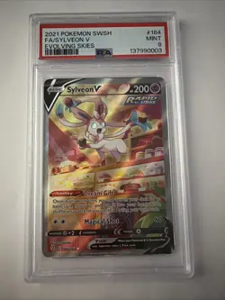 SYLVEON V #184 2021 POKEMON SWORD & SHIELD EVOLVING SKIES FULL ART PSA 9 - Image 2