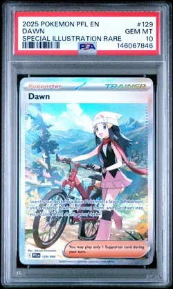 2025 POKEMON PFL EN-PHANTASMAL FLAMES SPECIAL ILLUSTRATION RARE #129 DAWN PSA 10 - Image 1