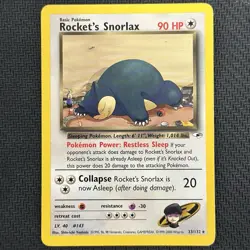 Rocket's Snorlax 33/132 x Gym Heroes Unlimited Rare Pokemon TCG - Image 1