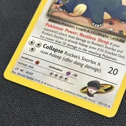 Rocket's Snorlax 33/132 x Gym Heroes Unlimited Rare Pokemon TCG - Image 3