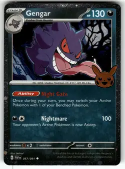 Gengar (Cosmos Holo) 057/091 Holo Trick or Trade BOOster 2024 Pokemon NM - Image 1
